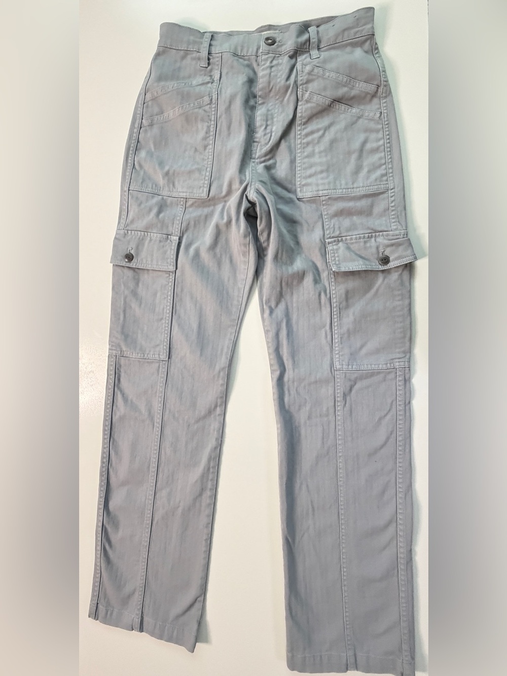 Madewell ’90s Straight Cargo Pants Gray High Rise Utility Herringbone Size 26
